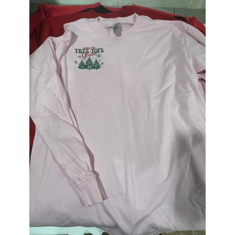 Gildan Pink Long Sleeve Christmas Shirt Children Listen To Nothing Funny Mom M